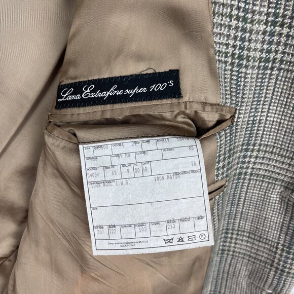 Alberto Cardinali Italy Made Wool Golden Brown Plaid Blazer Sport Coat Sz 50 - Picture 14 of 16